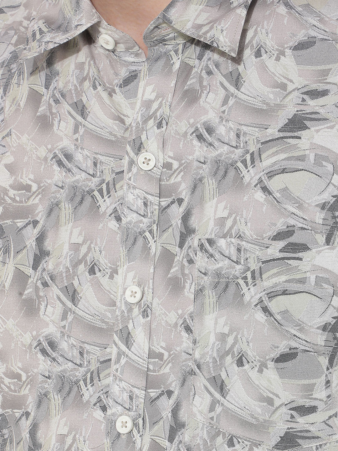 Numero Uno Men Abstract Light Green Shirt